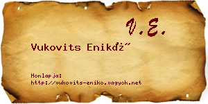 Vukovits Enikő névjegykártya